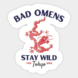 bad omens red dragon Sticker